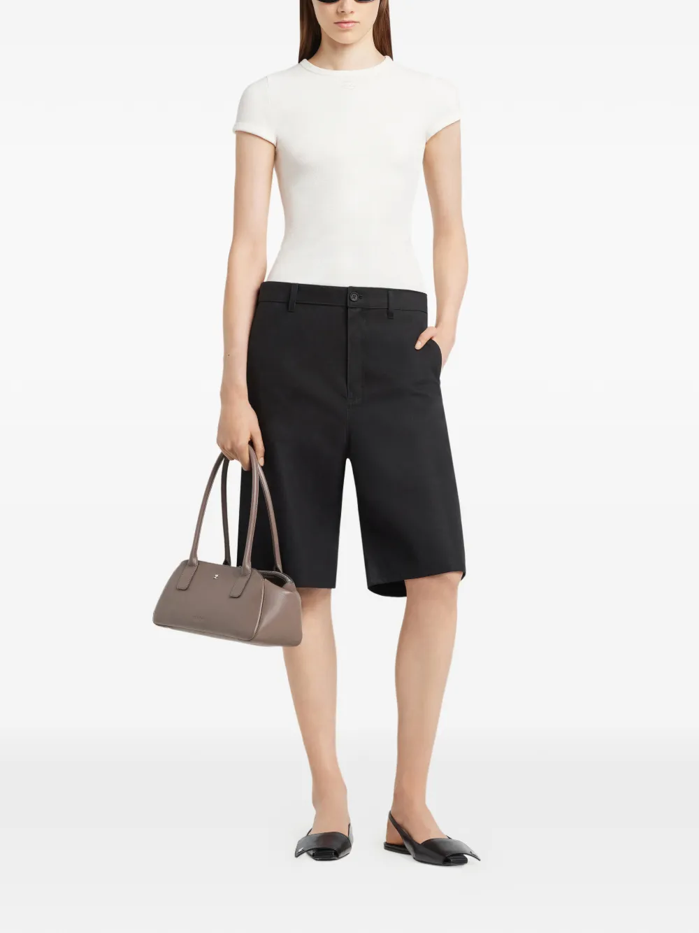  Courrèges Logo-embroidered T-shirt - Neutrals 