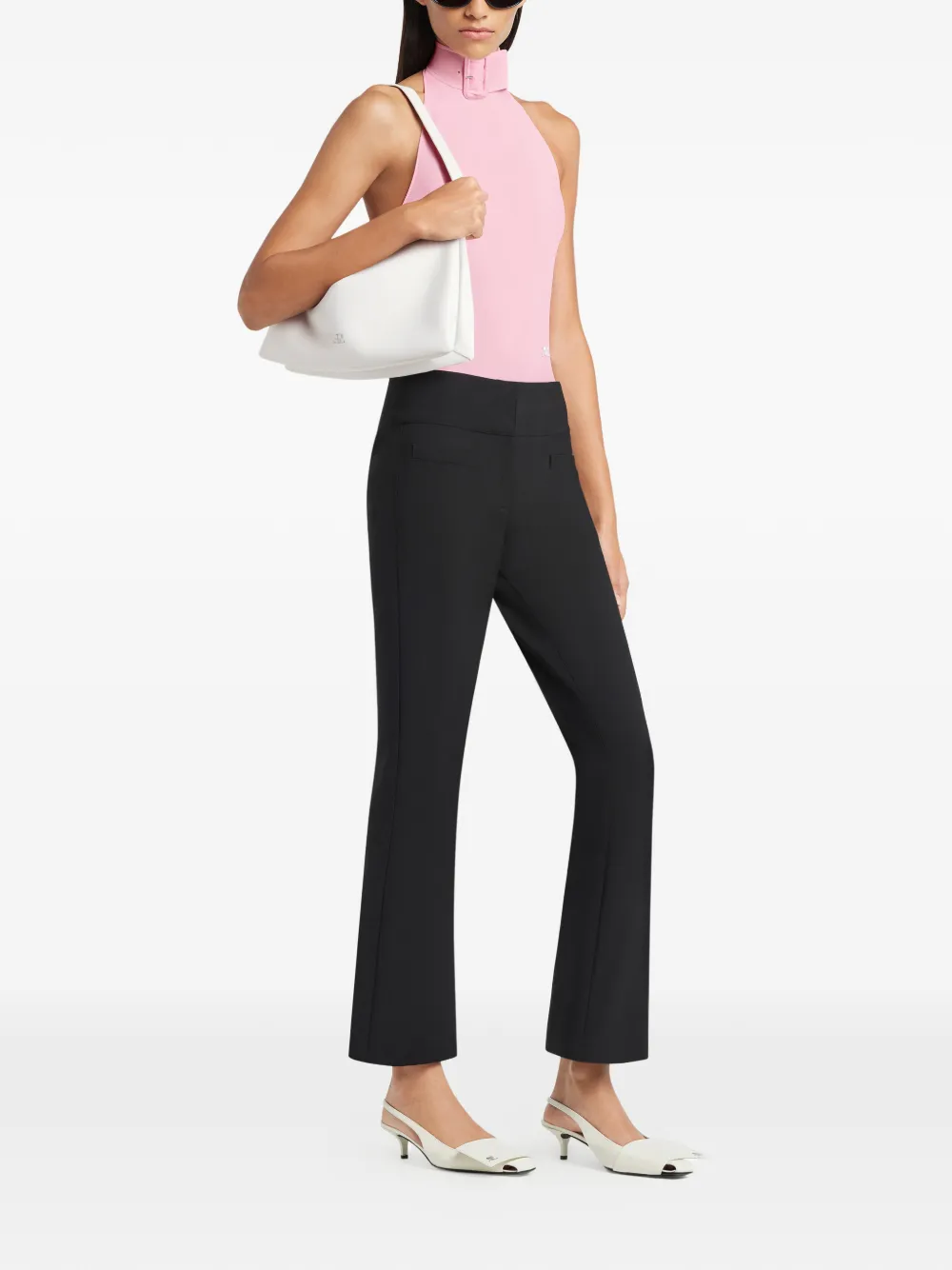 Courrèges Cuff leren schoudertas Wit