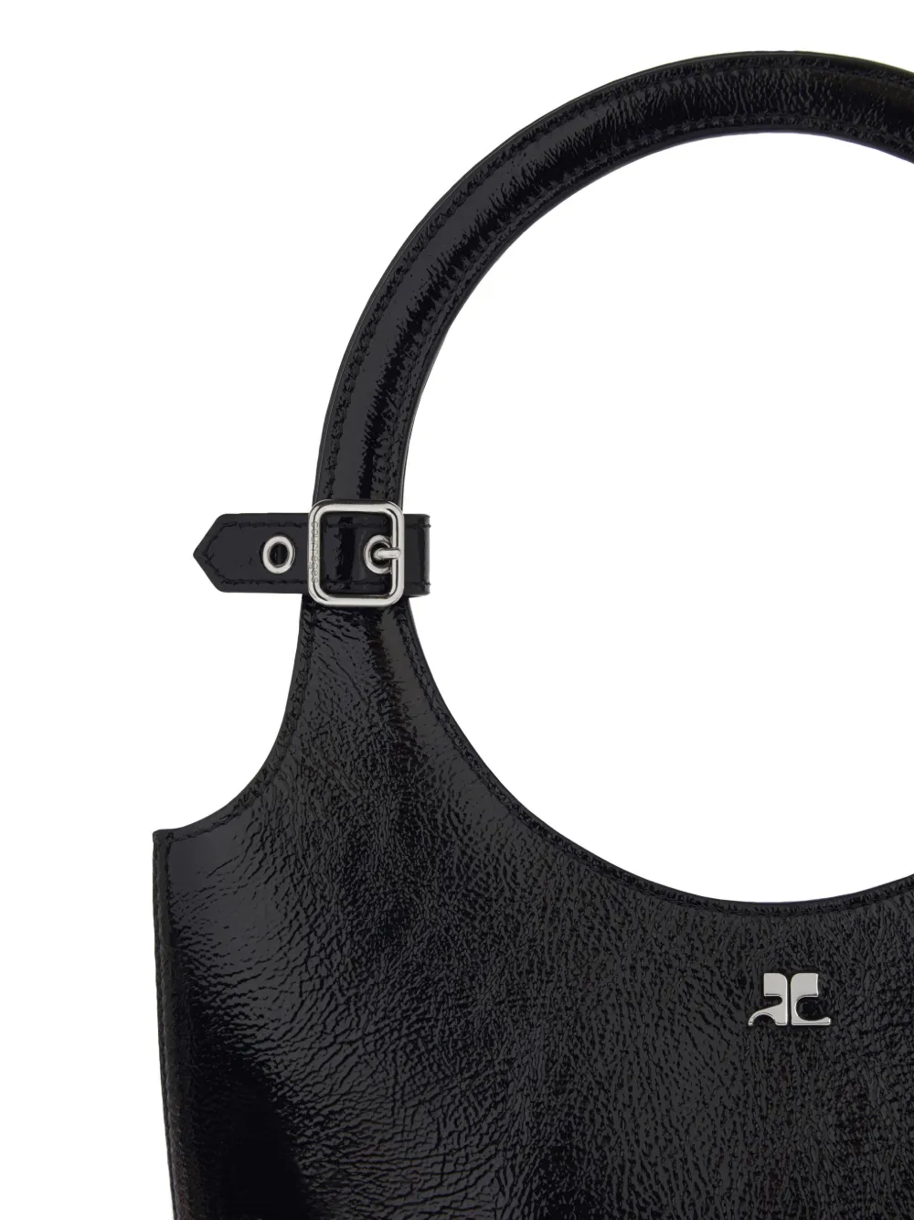 Holy naplack buckle leather tote bag