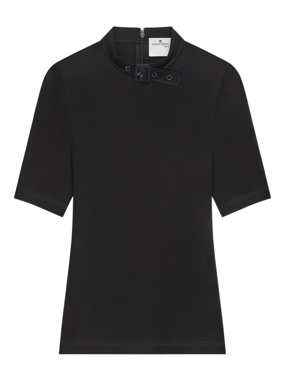 Courrèges Buckle T-shirt In Black