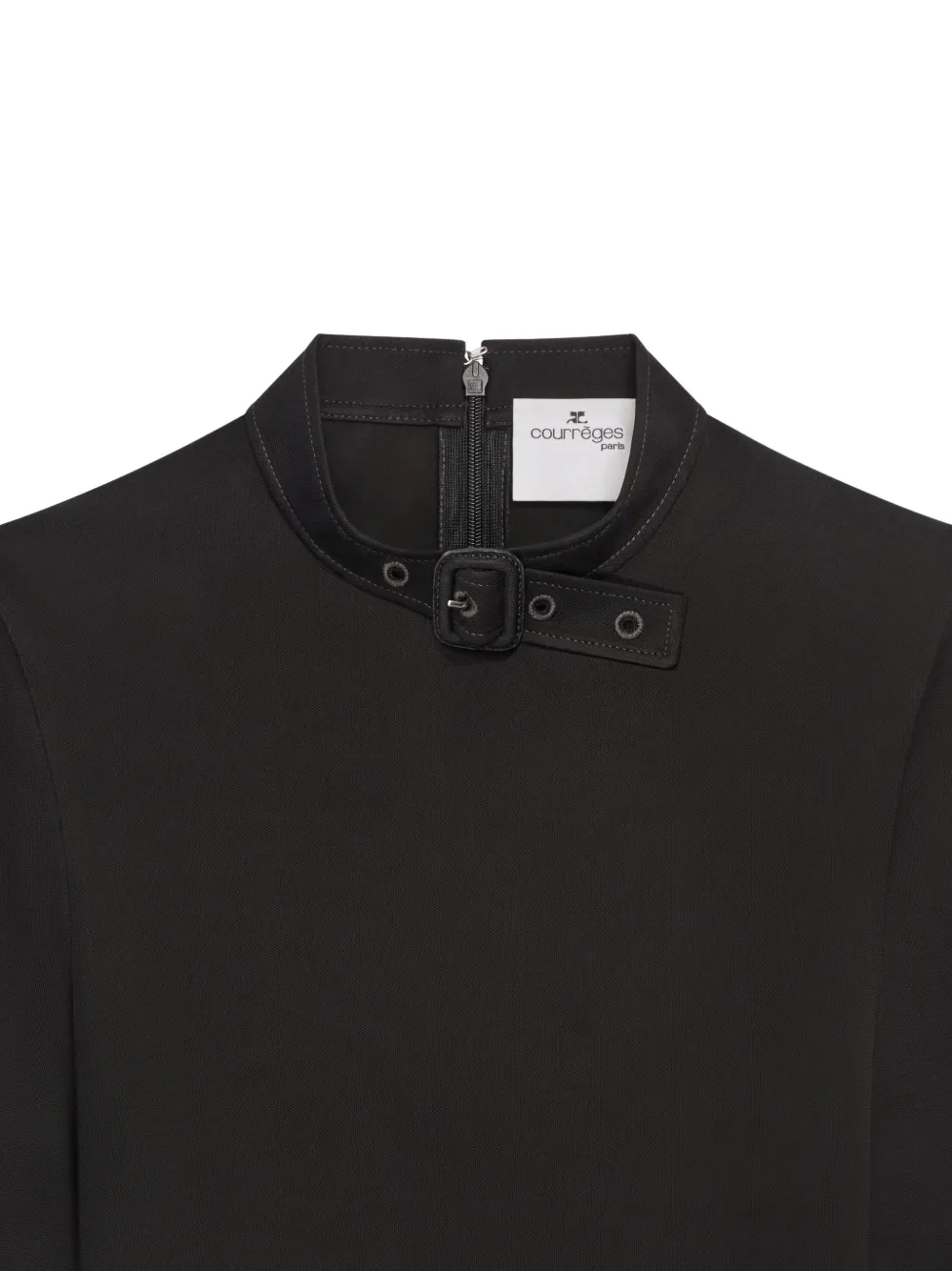 Courrèges Buckle T-shirt In Black