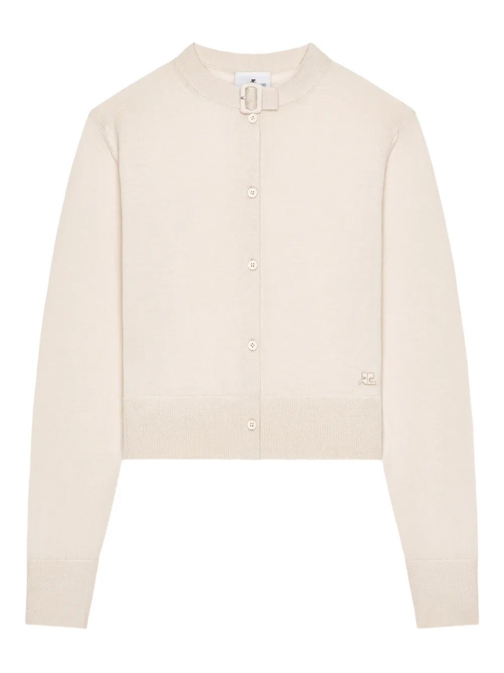 Courrèges buckle-detail button cardigan - Neutrals