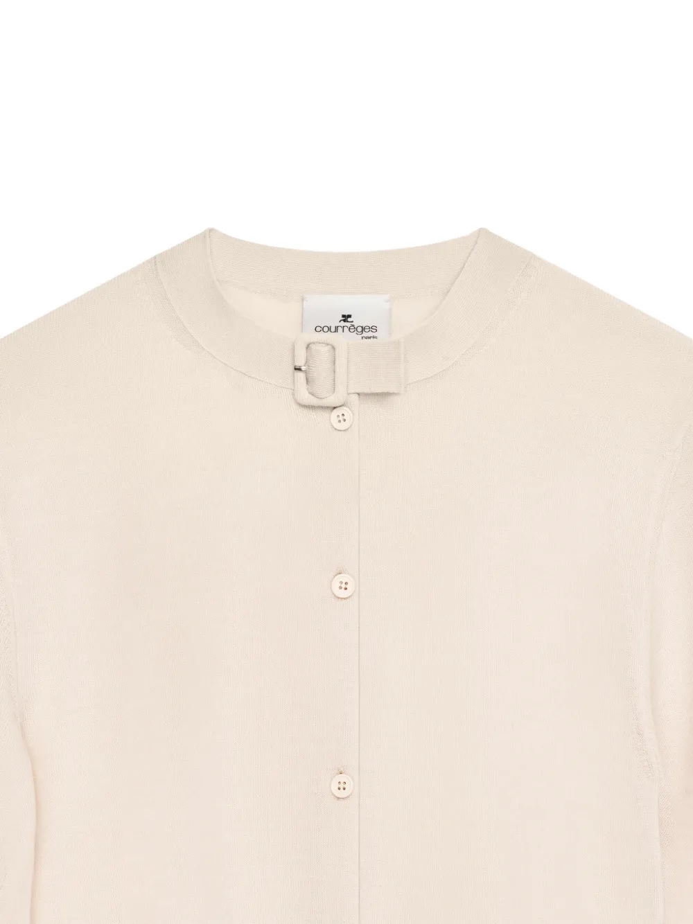  Courrèges Buckle-detail Button Cardigan - Neutrals 