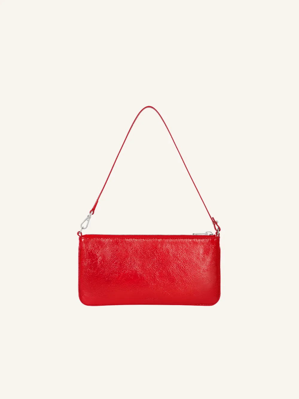 Courrèges logo-plaque zipped pouch - Rood