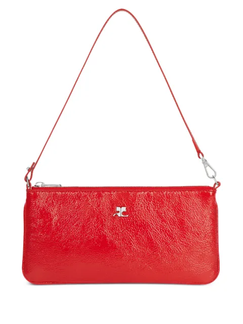 Courrèges logo-plaque zipped pouch