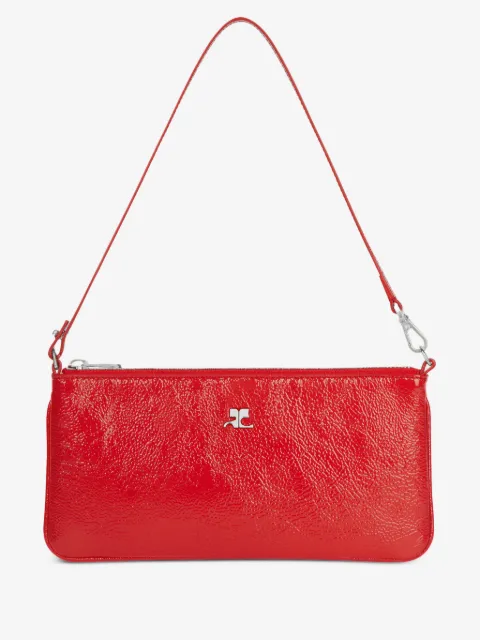 Courrèges logo-plaque zipped pouch