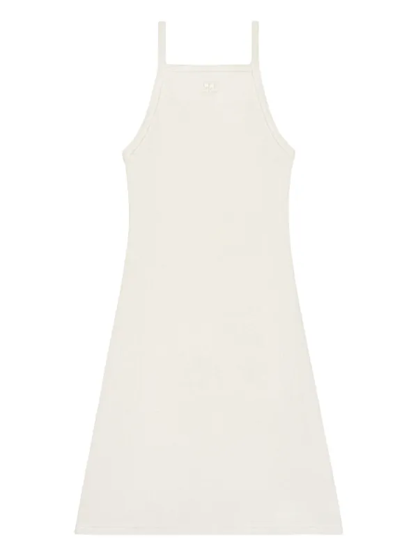 Courrèges Sleeveless Mini Dress in Neutrals