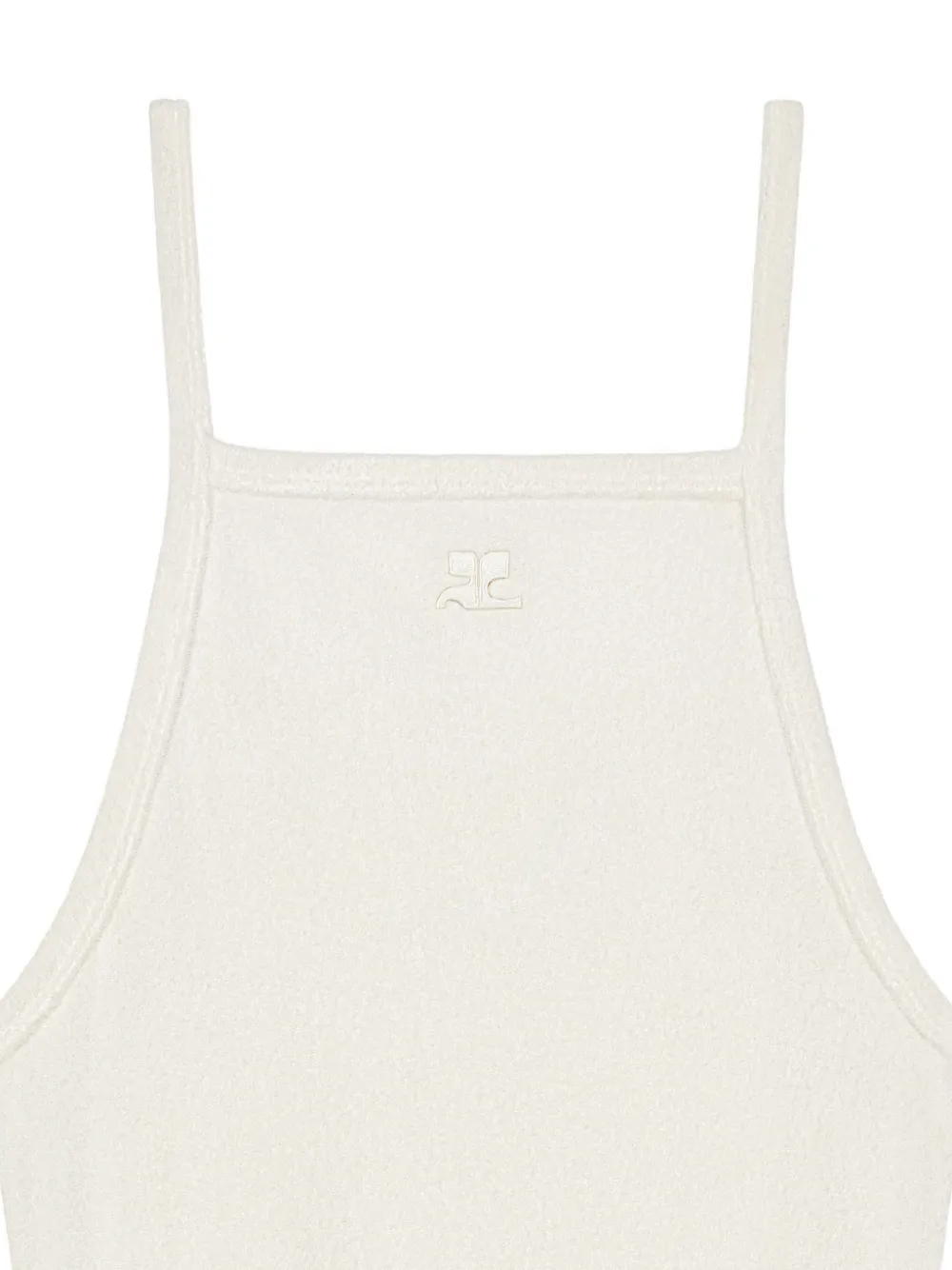 Courr&egrave;ges Mouwloze mini-jurk - Beige