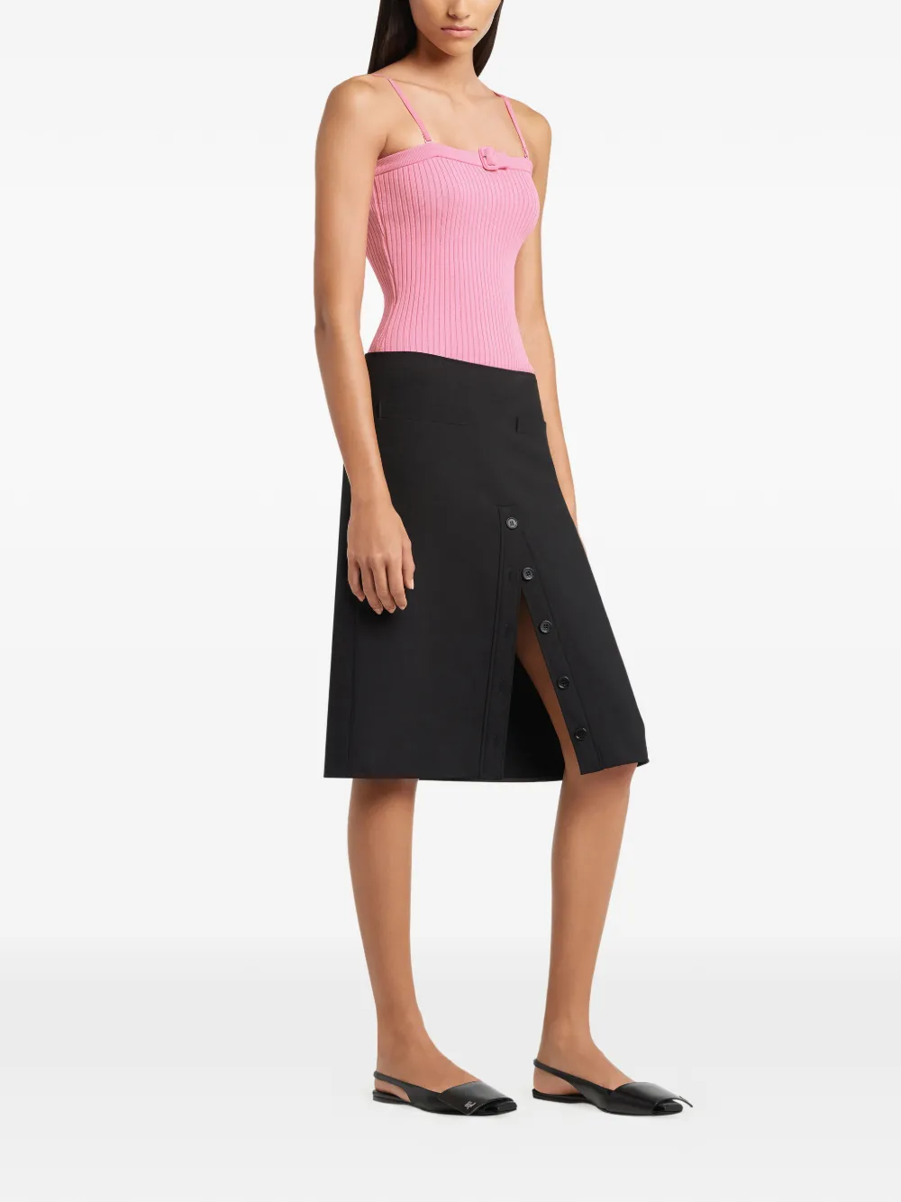  Courrèges Buckle Rib Top - Pink 