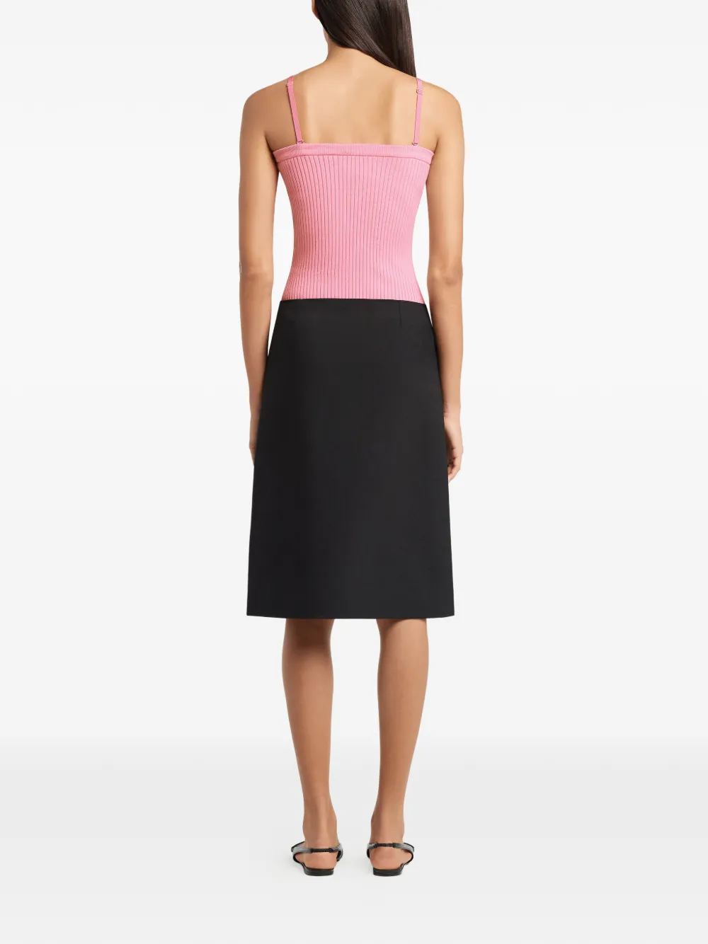 Courrèges Ribgebreide top met gesp Roze