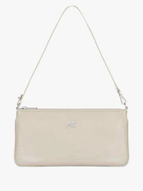 Courrèges logo-plaque zipped pouch