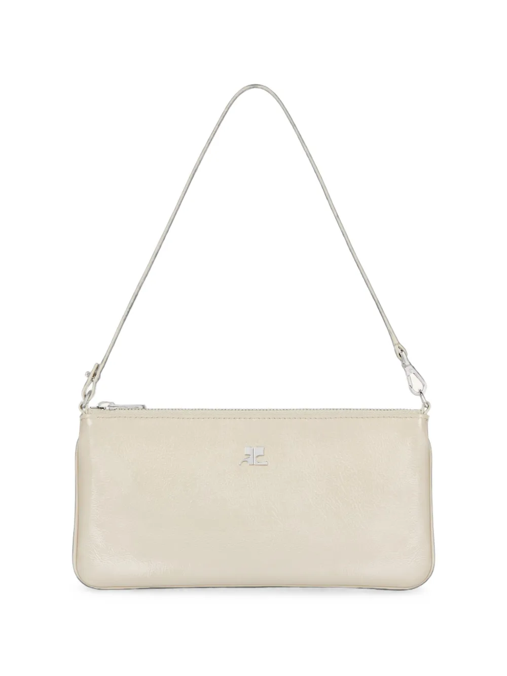 Courrèges logo-plaque zipped pouch