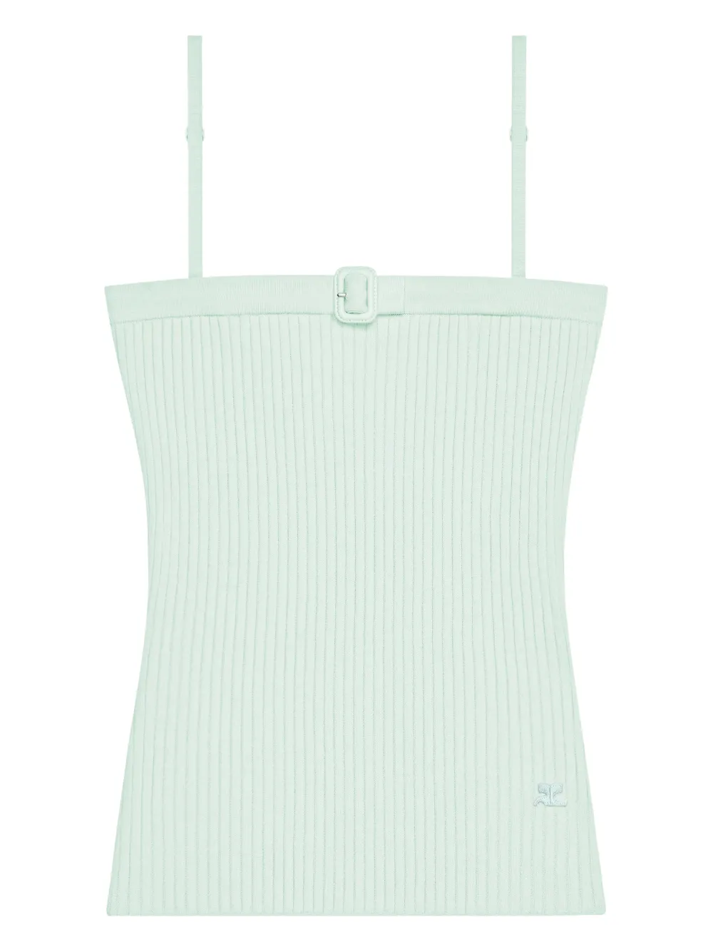 Courrèges Blusa canelada com detalhe de fivela | Verde | Image 1