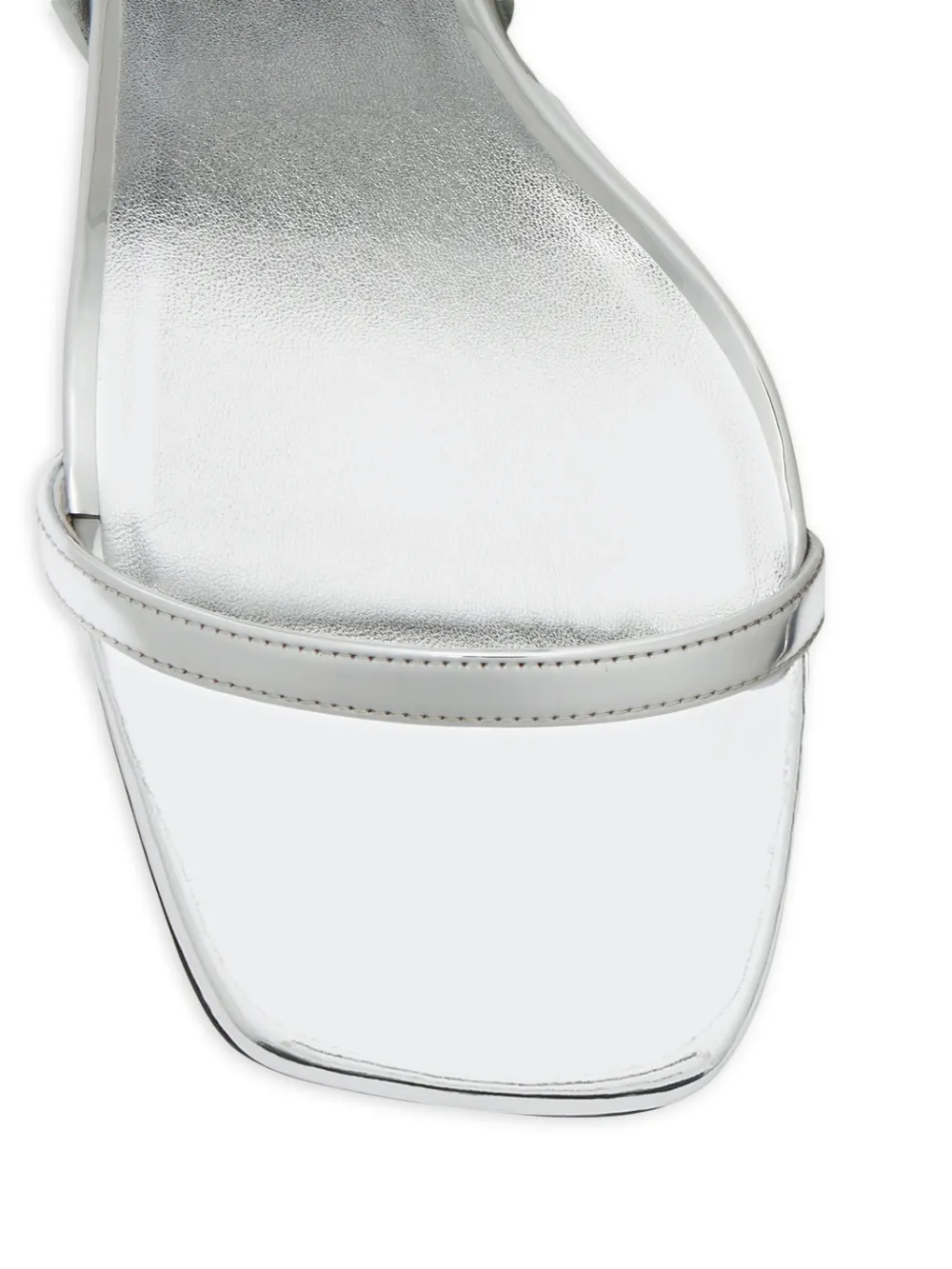 Courrèges 80 mm sandalen met spiegelend effect en gesp Wit