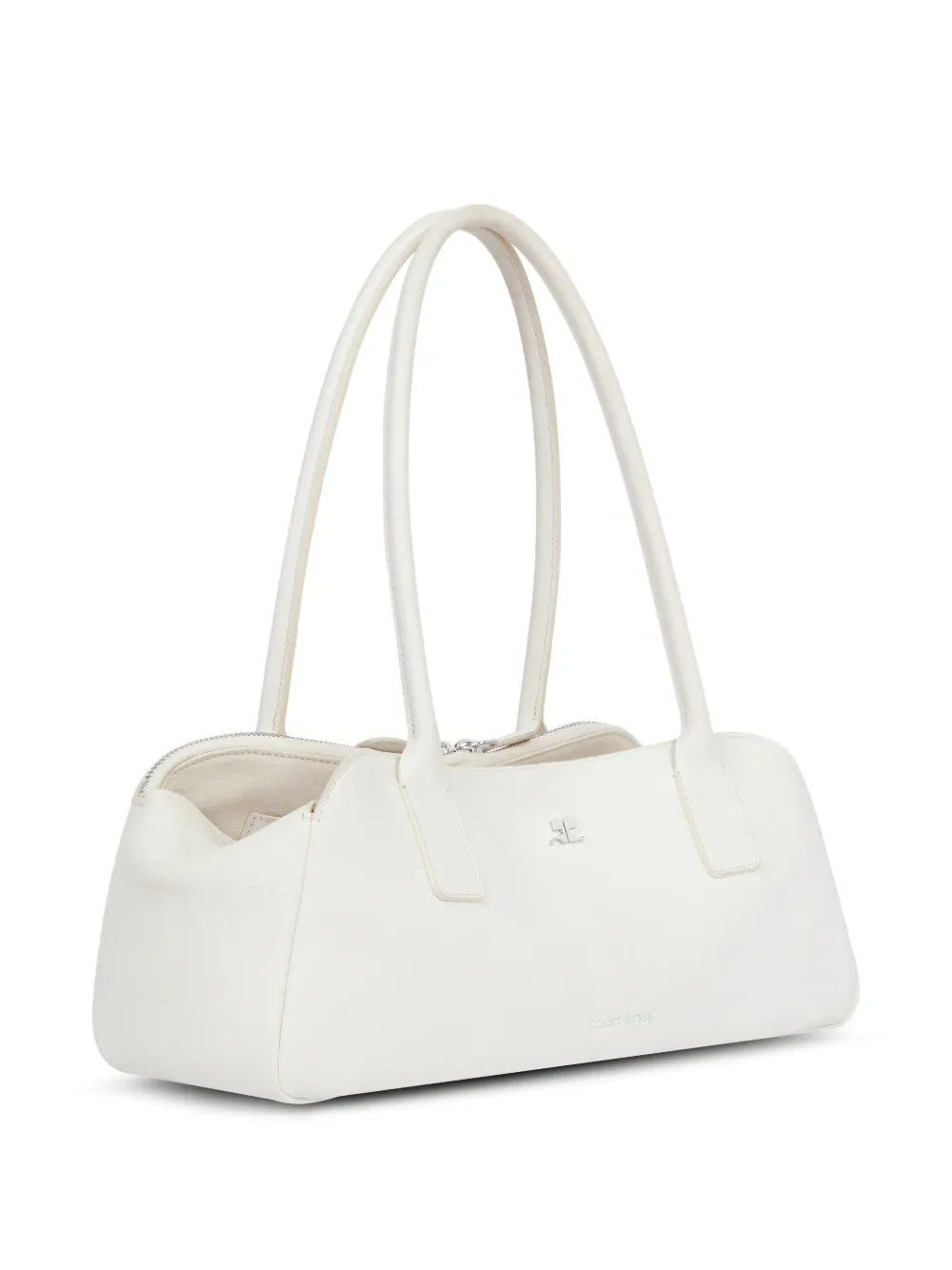 Courrèges Stripe leren schoudertas Wit