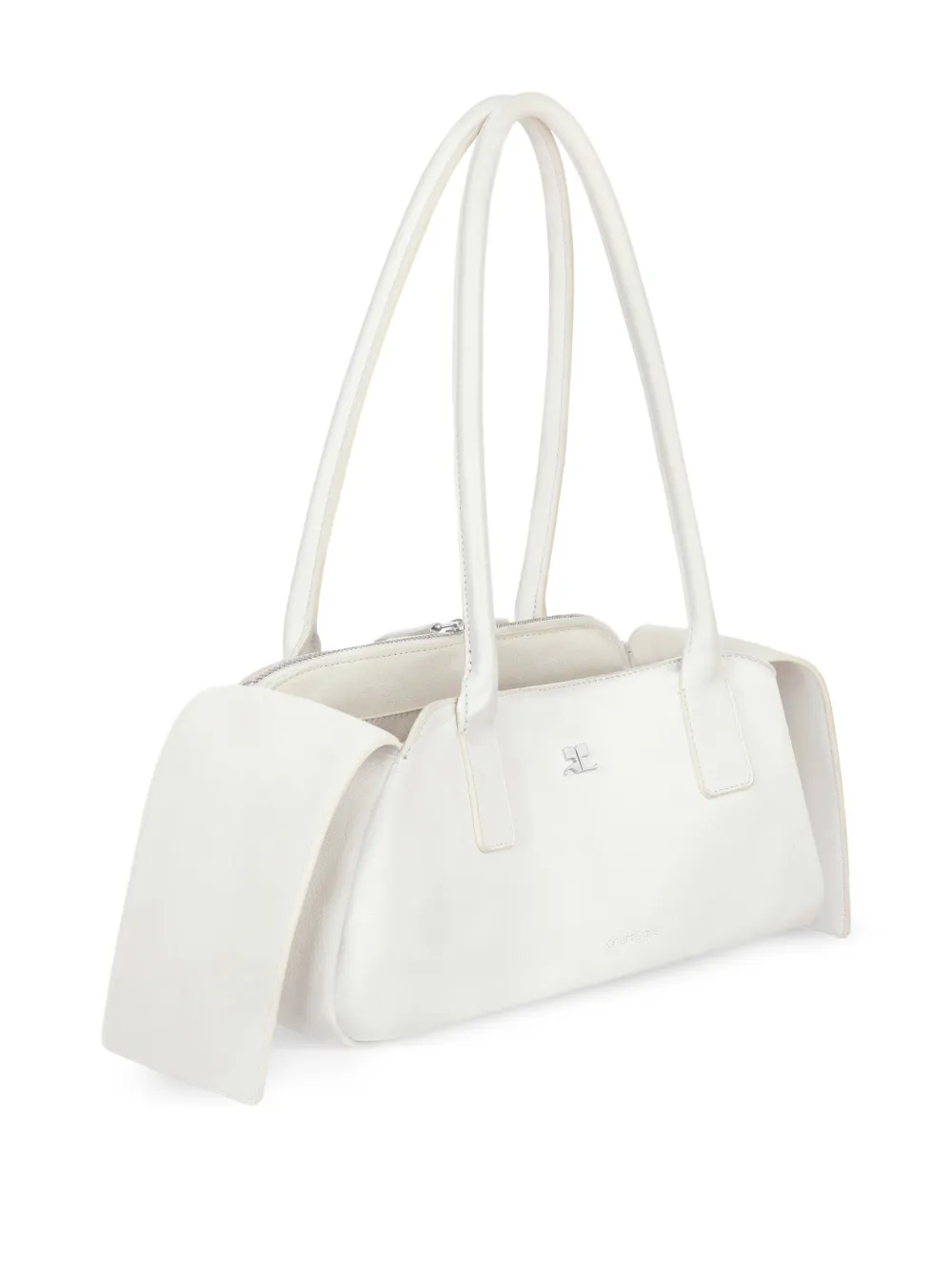 Courrèges Stripe leren schoudertas Wit