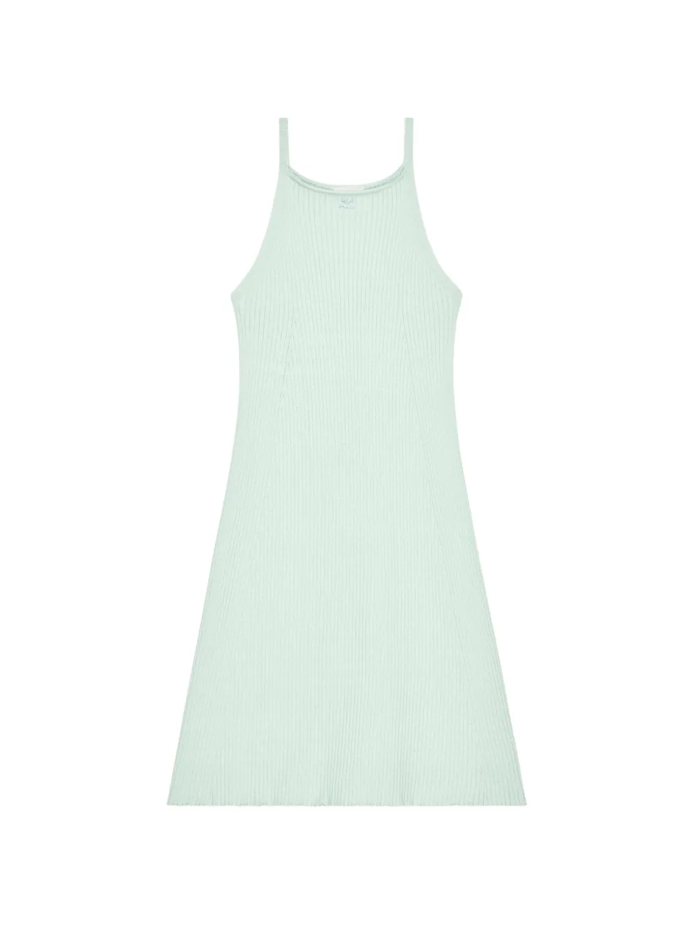 Courrèges Ribgebreide mini-jurk Groen