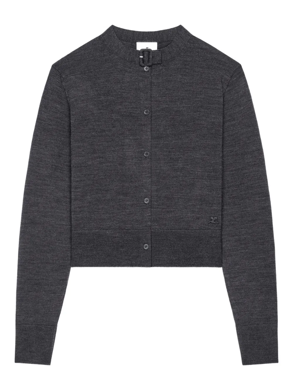 Courrèges buckle button cardigan - Grey