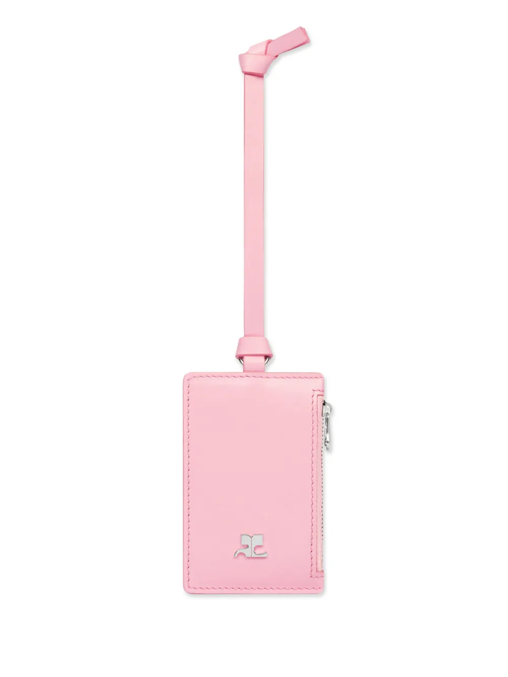 Courrèges Portacarte in pelle con zip - Rosa
