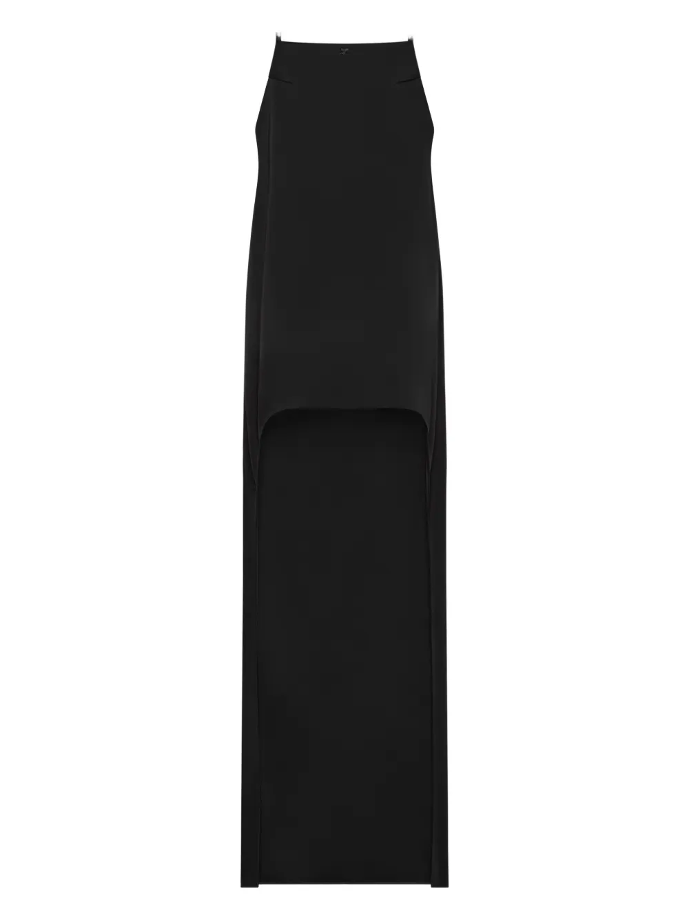 Courrèges backless satin long dress - Nero