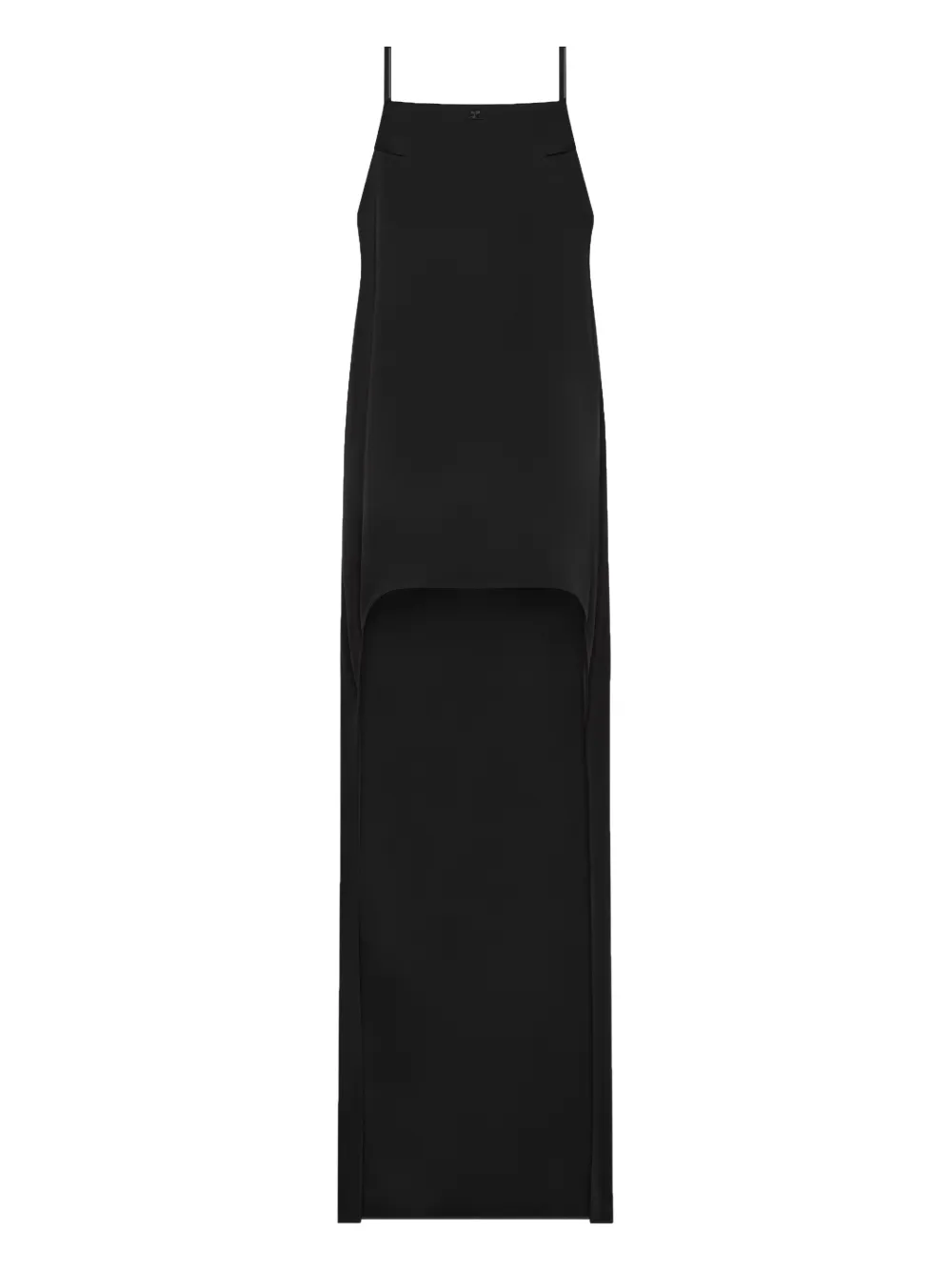 Courrèges backless satin long dress - Nero