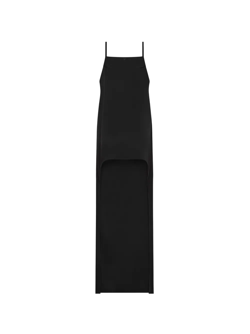 Courrèges backless satin long dress - Nero