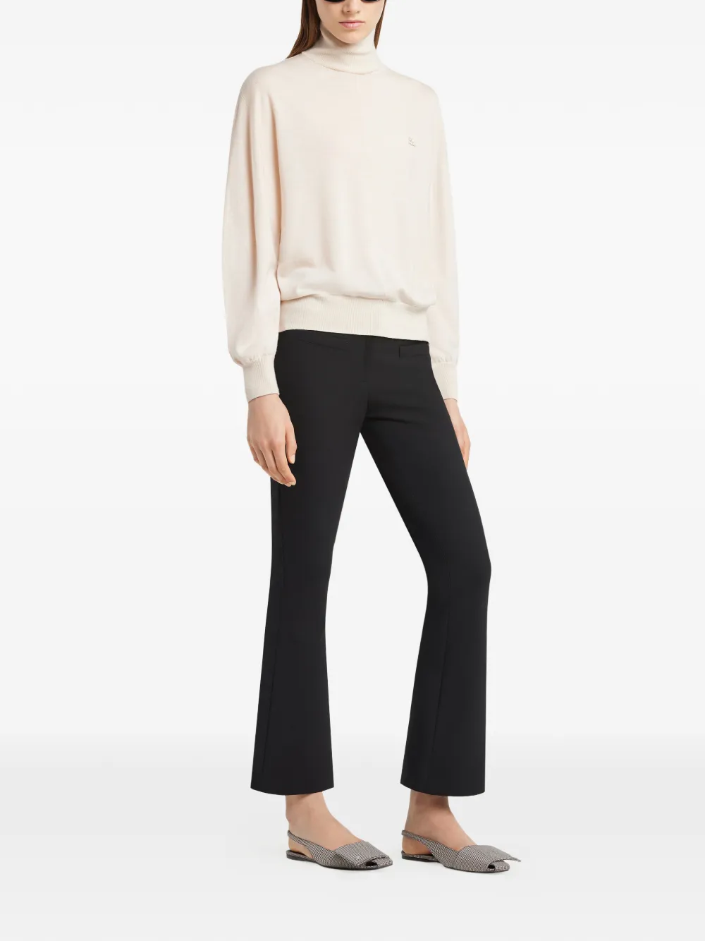 Courrèges Mock-neck Merino Wool Sweater In Blue