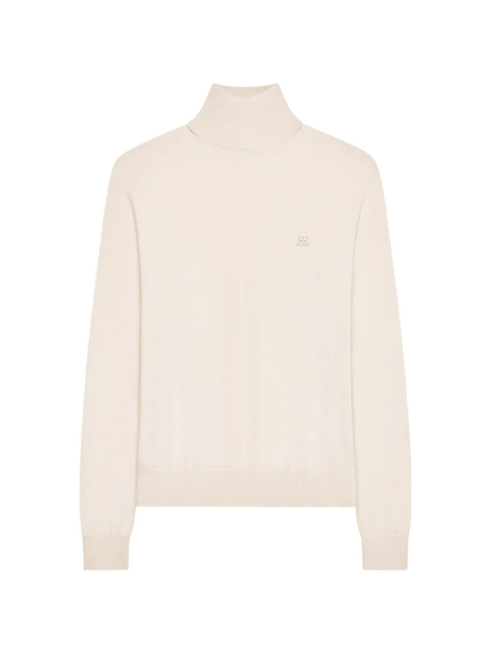 Courrèges mock-neck merino wool sweater - Nude