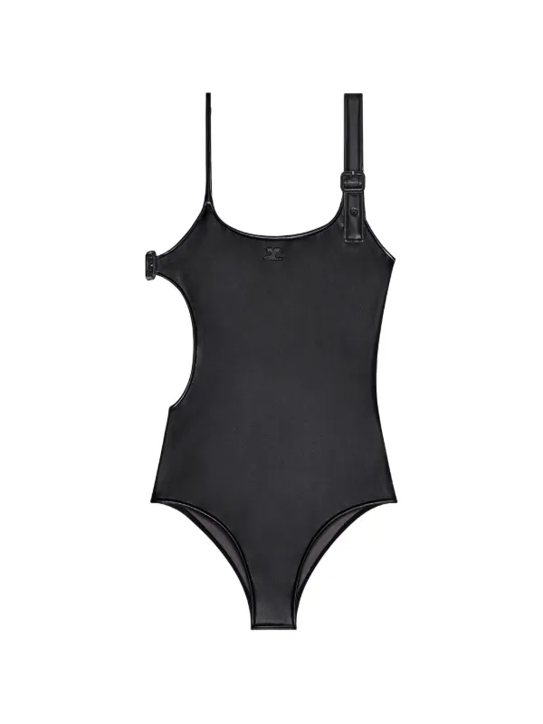 Courrèges Buckle Cut-out Bodysuit in Black