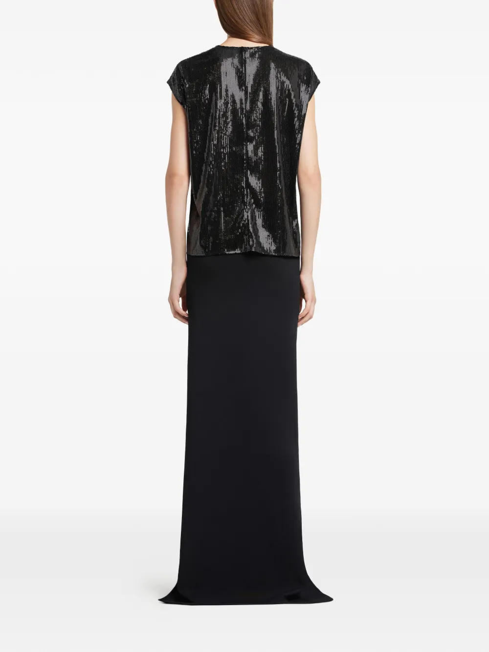 Courrèges Sequin Short-sleeves Blouse In Black