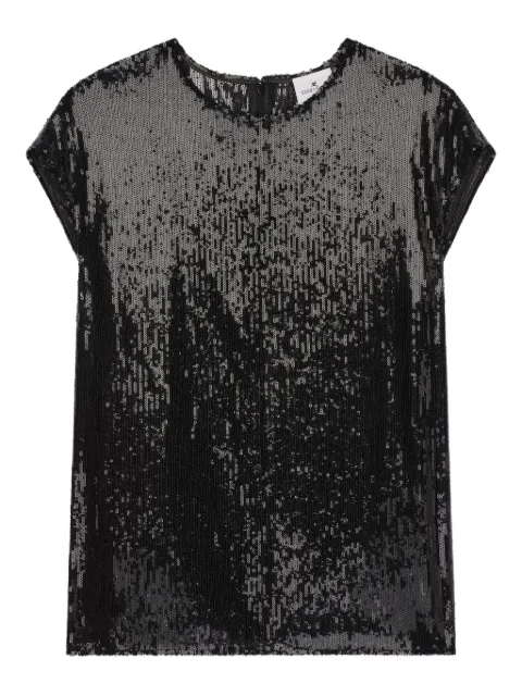 Courrèges sequin short-sleeves blouse