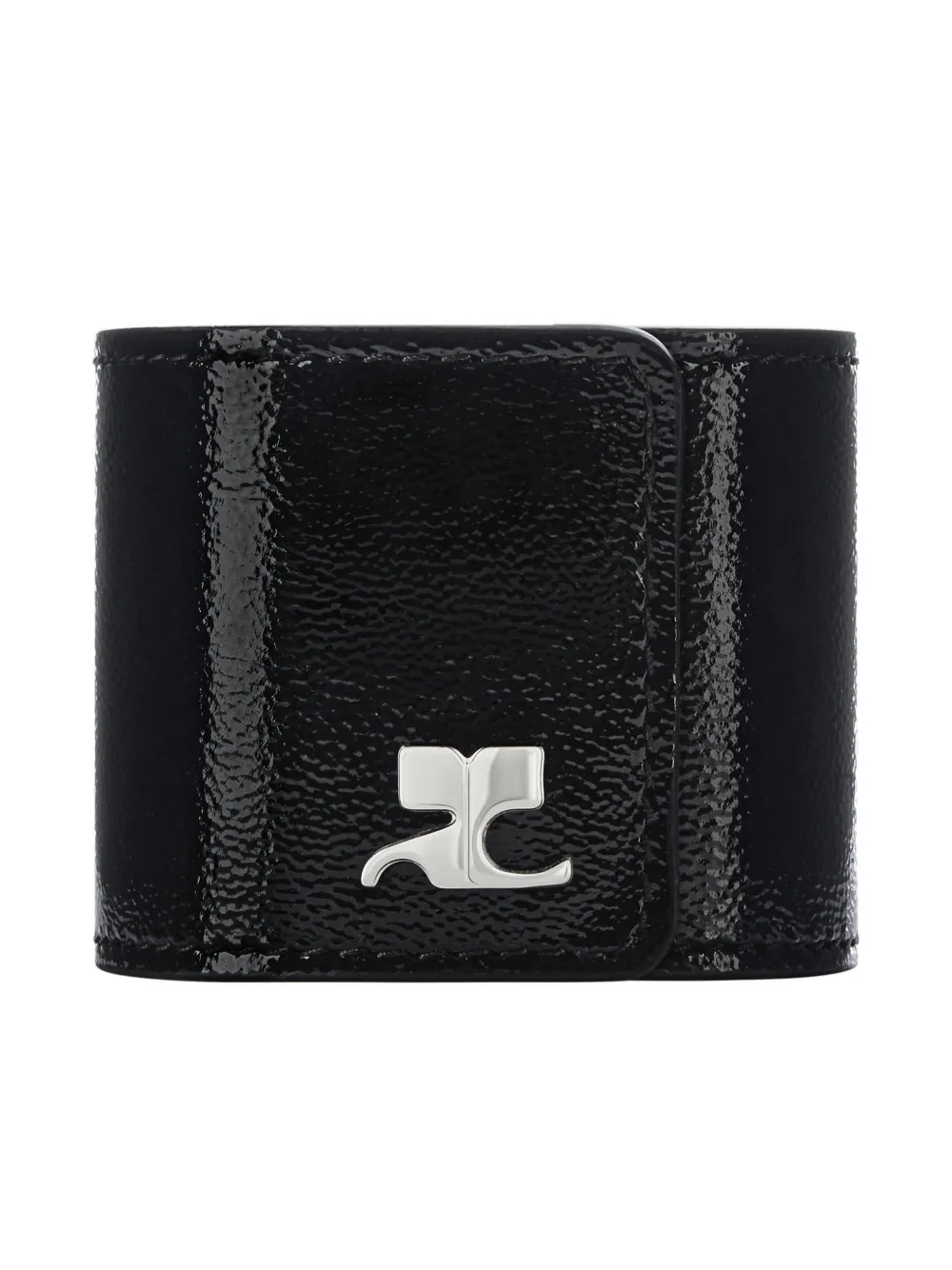 Courrèges Logo-plaque Slap Bracelet In Brown