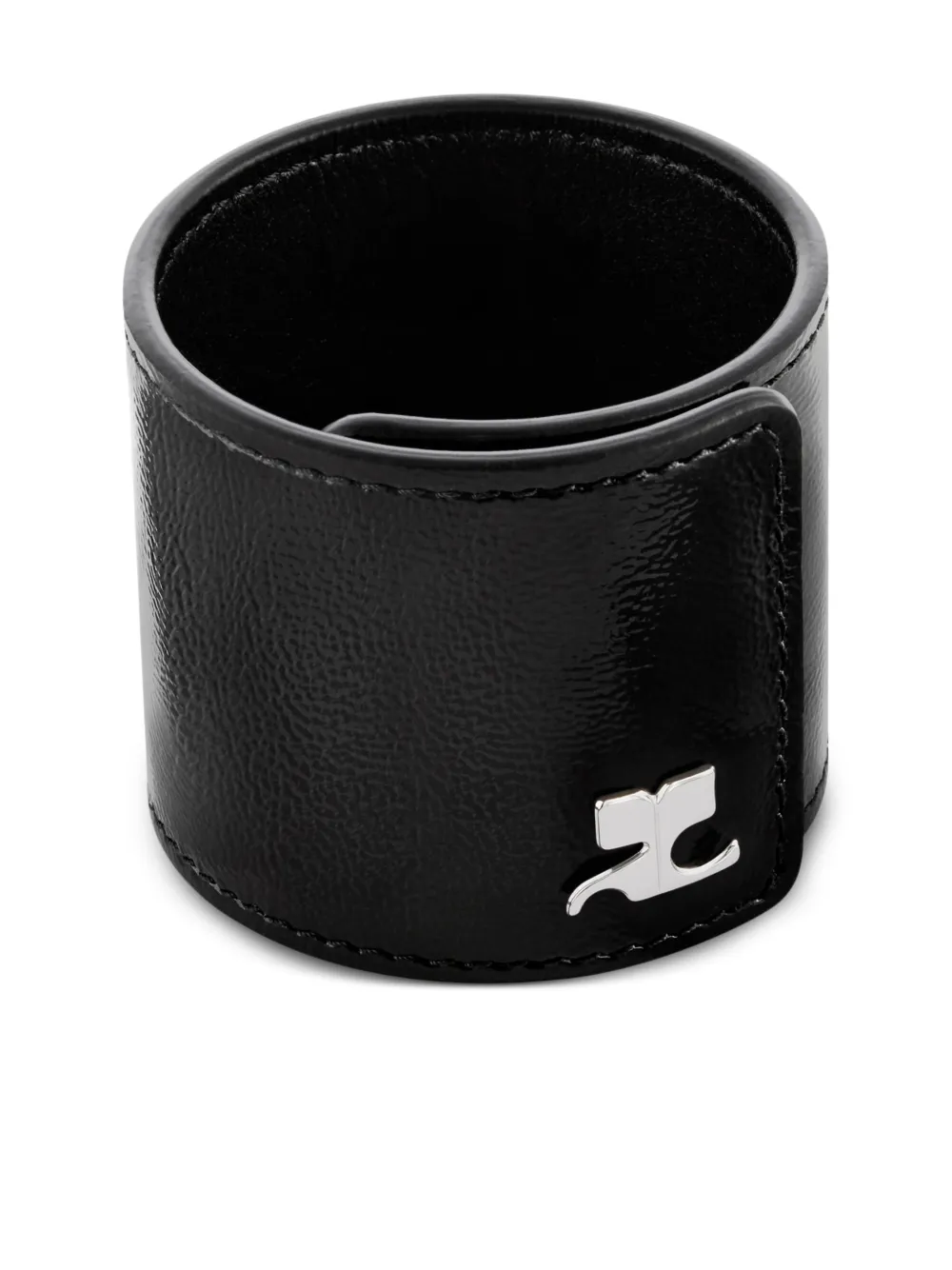 Courrèges Logo-plaque Slap Bracelet - Black 