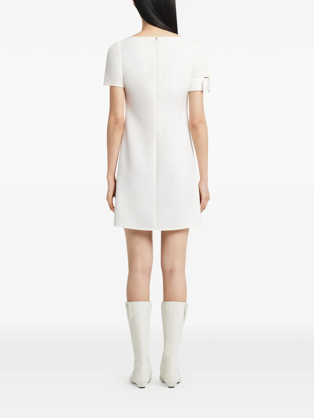 Courrèges Mini-jurk met gespdetail en korte mouwen Wit