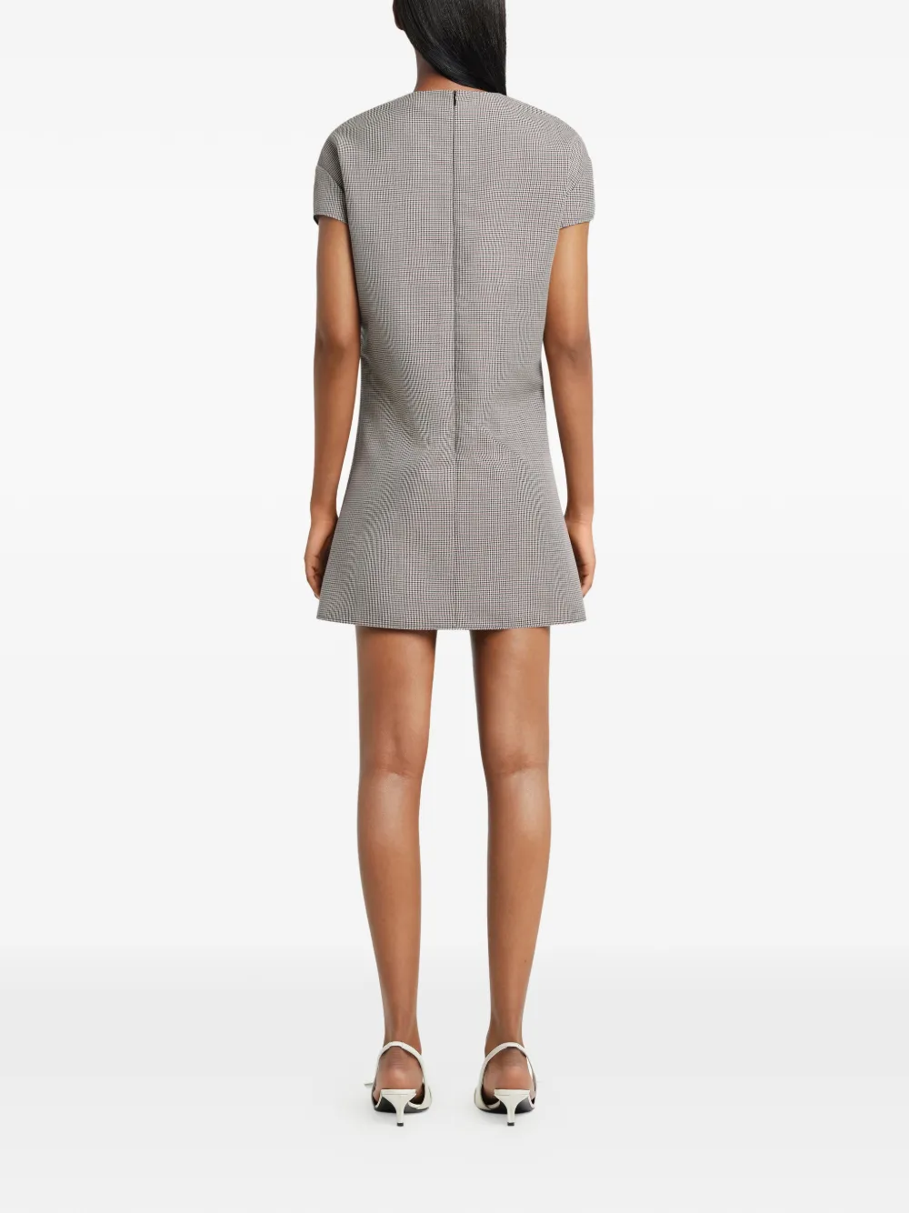 Courrèges Jurk met pied-de-poule print Grijs