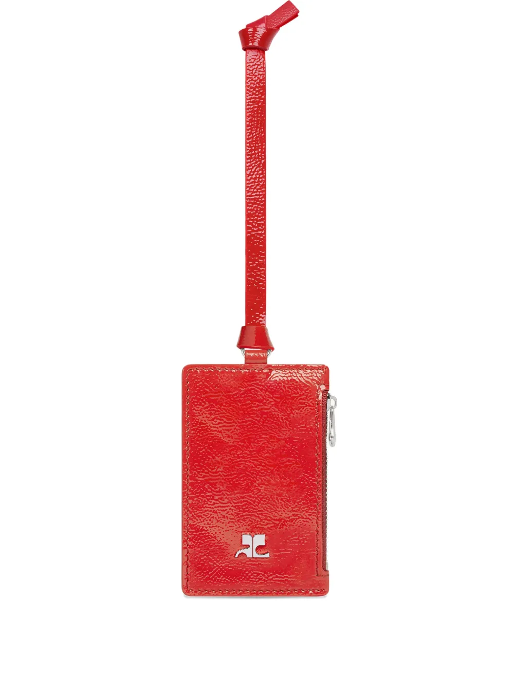 Courrèges Naplack Zip Card Holder In Red