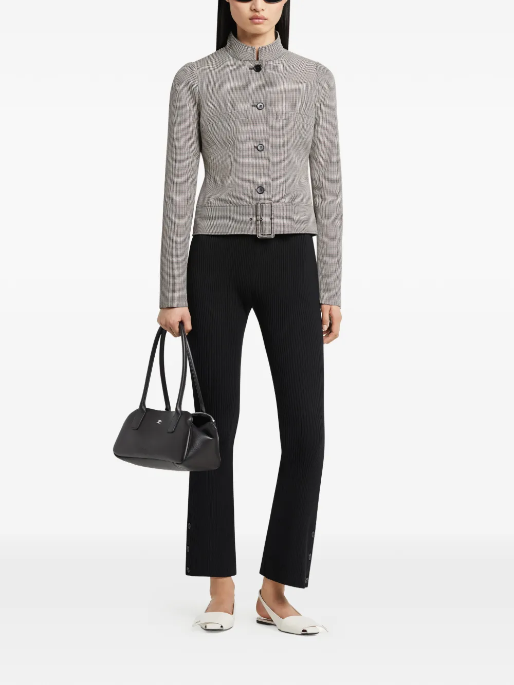Courrèges chamarra con motivo pied de poule y hebilla | Chamarras ajustadas | Image 2