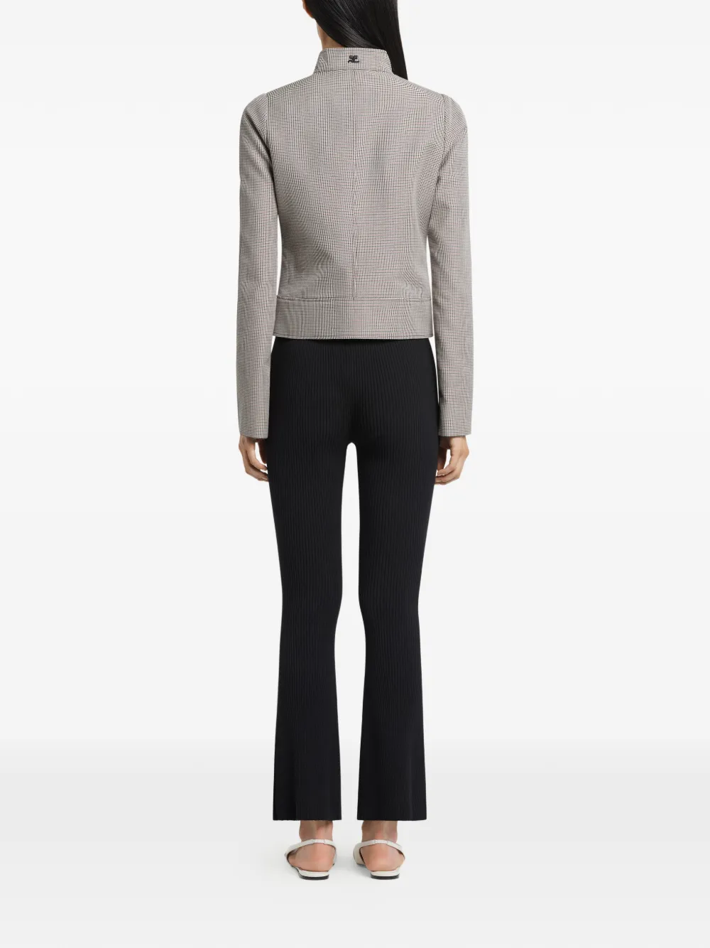 Courrèges Jack met pied-de-poule print en gesp Beige
