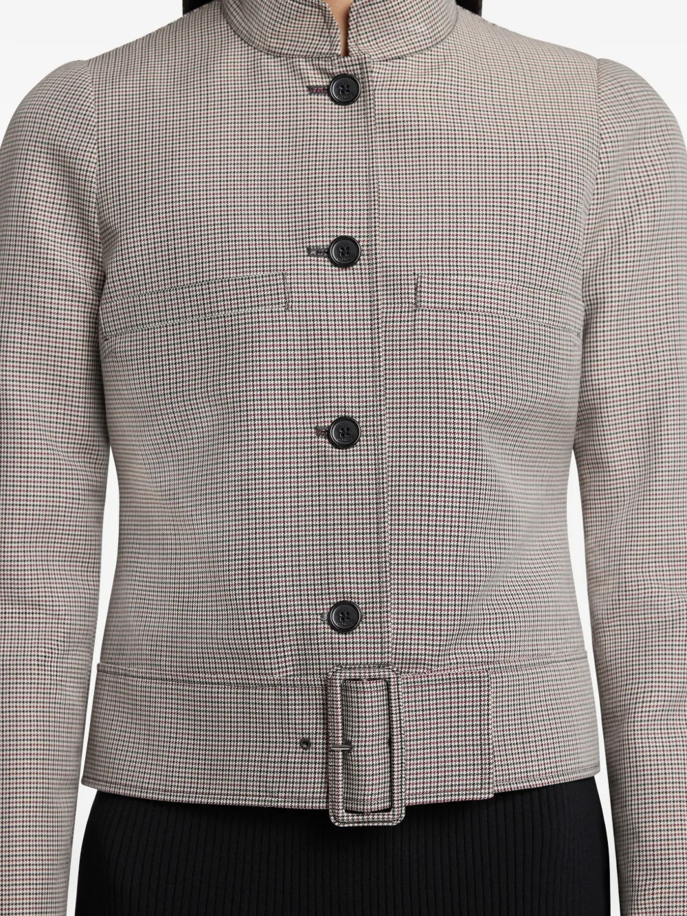 Courrèges Jack met pied-de-poule print en gesp Beige