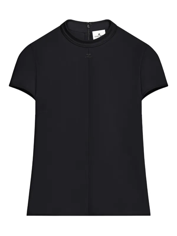 Courrèges Heritage Crepe Top in Black