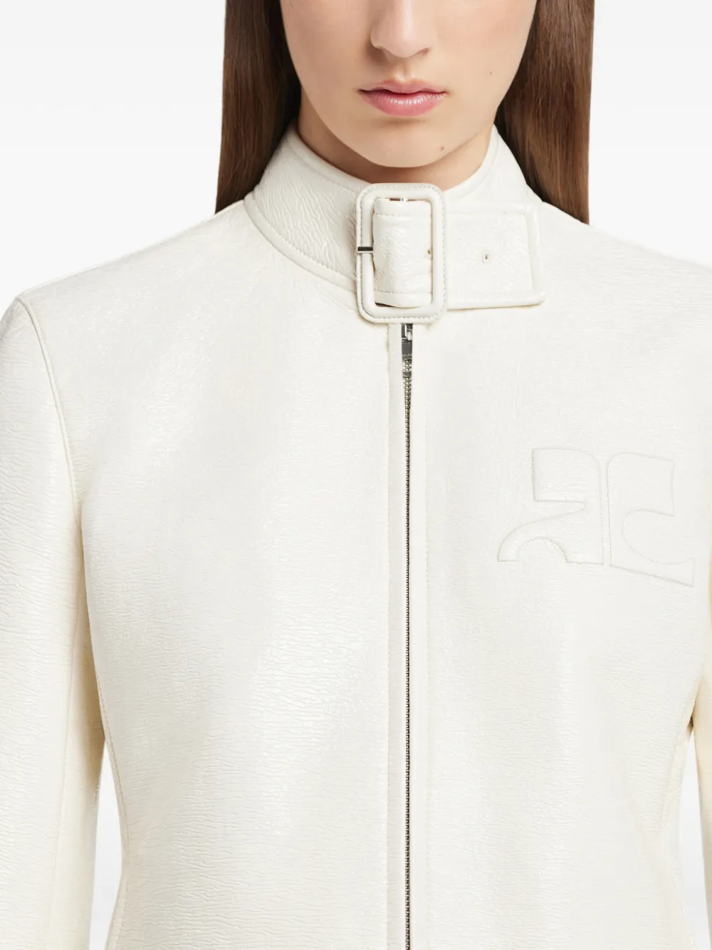 Courrèges City jack met logodetail en gesphals Wit