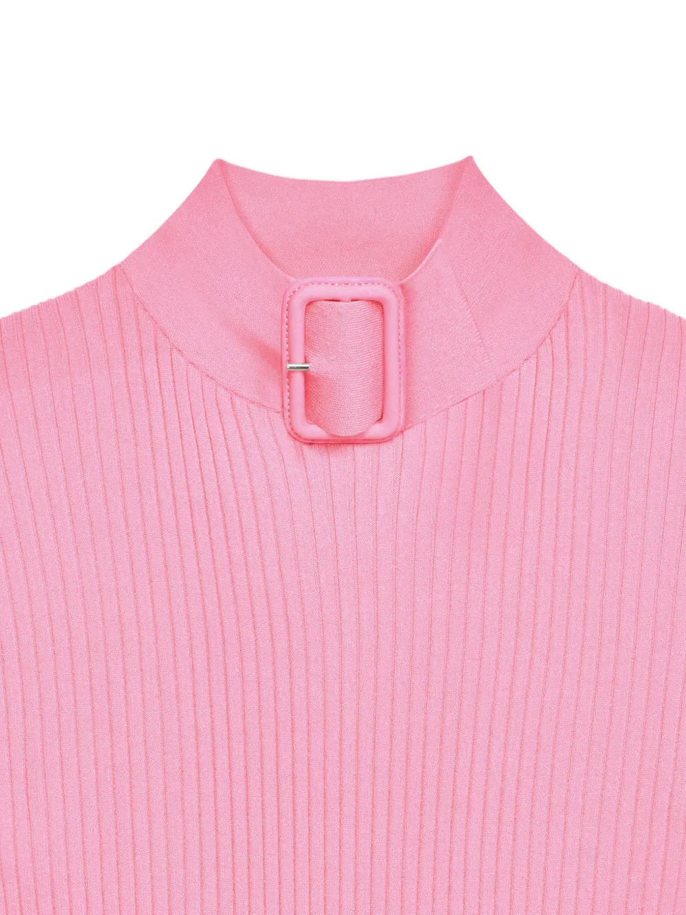  Courrèges Buckle Ribbed-knit Sweater - Pink 