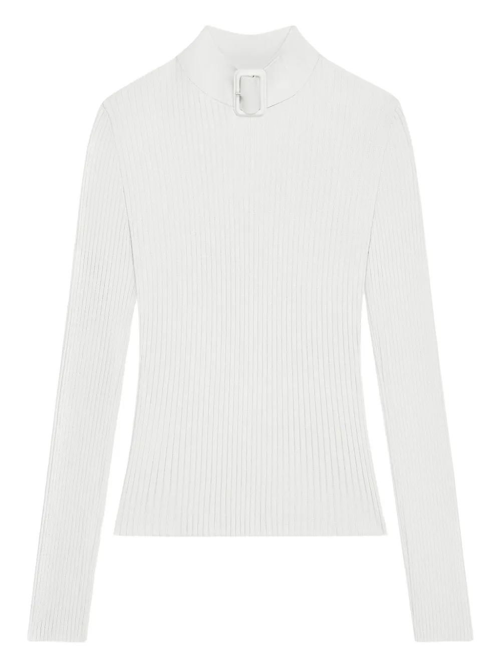 Courrèges buckle-neck ribbed sweater - White