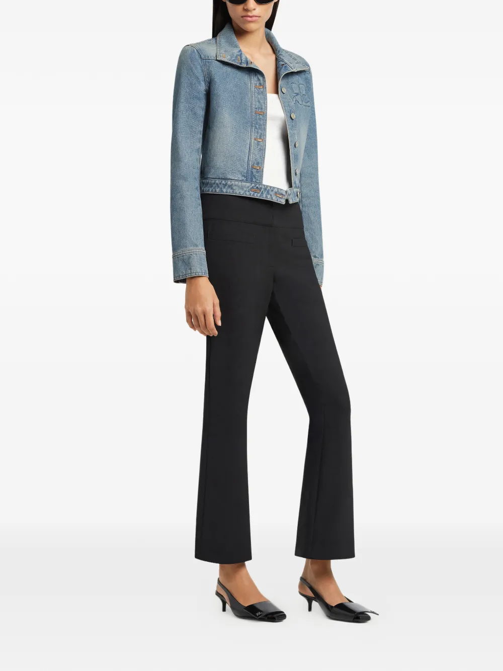  Courrèges Reedition Embroidered Denim Jacket - Blue 