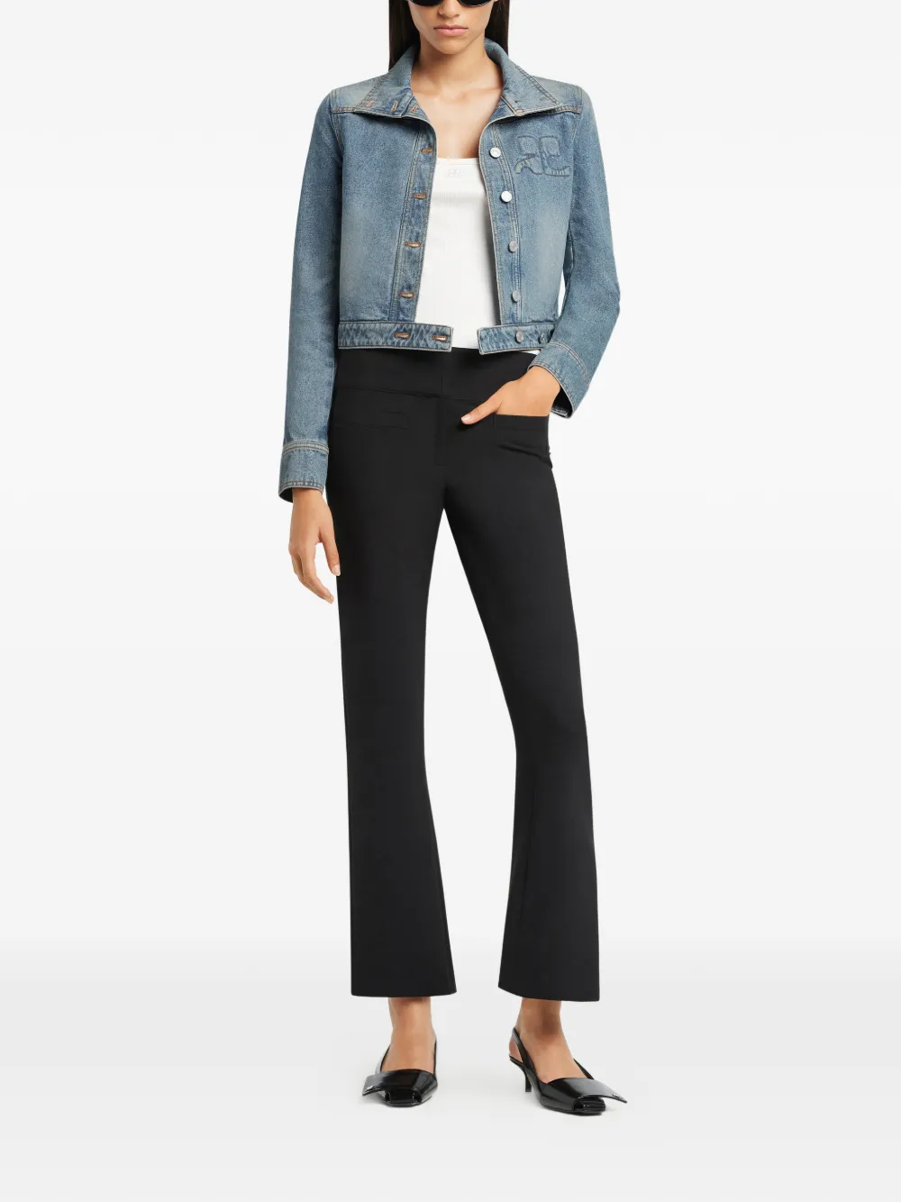  Courrèges Reedition Embroidered Denim Jacket - Blue 
