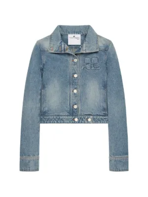ライトブルー クロップドデニムジャケット Jacquemus クロップド デニムジャケット | ブルー | FARFETCH JP