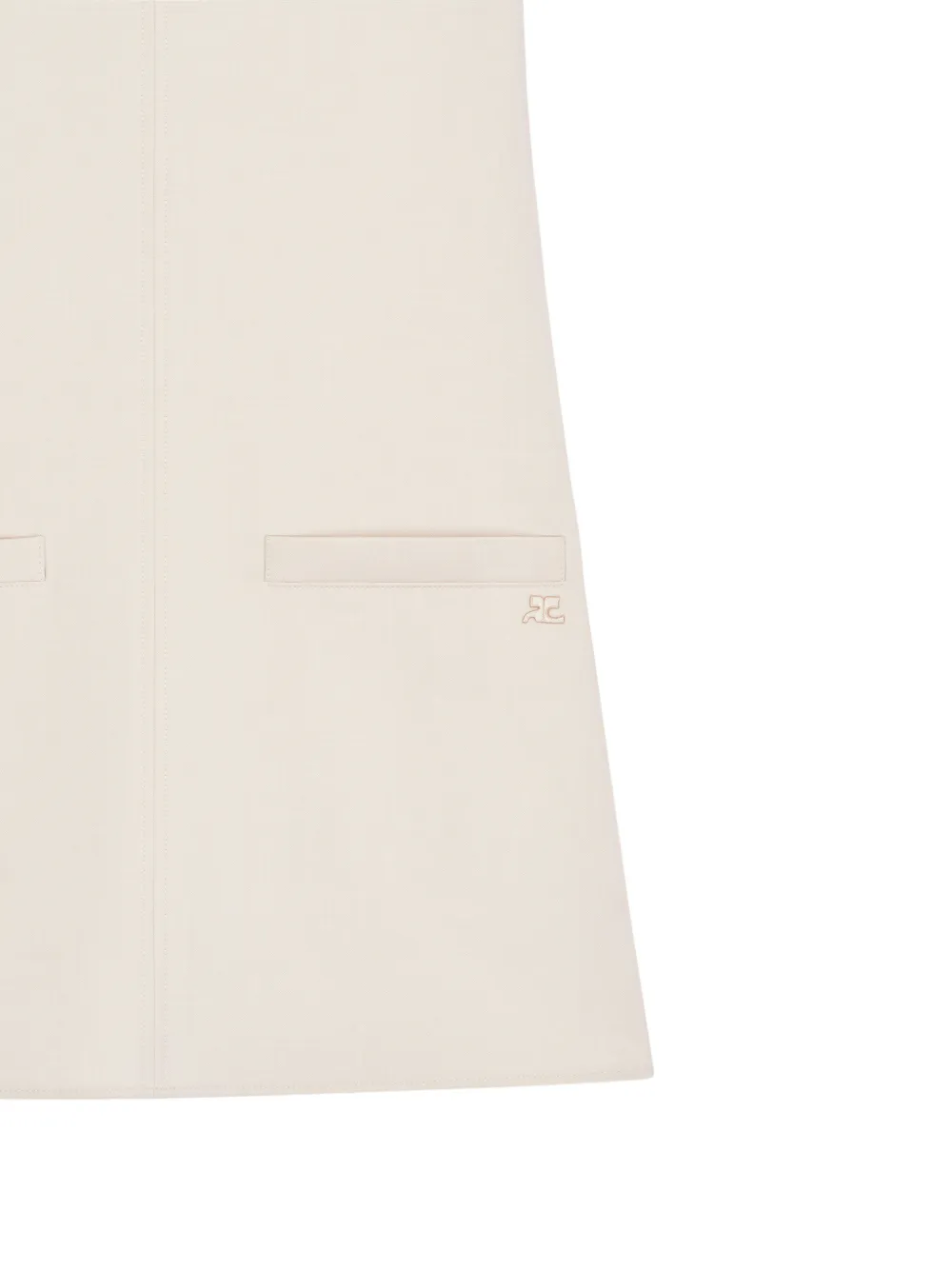 Courr&egrave;ges Mini-jurk met zak - Beige