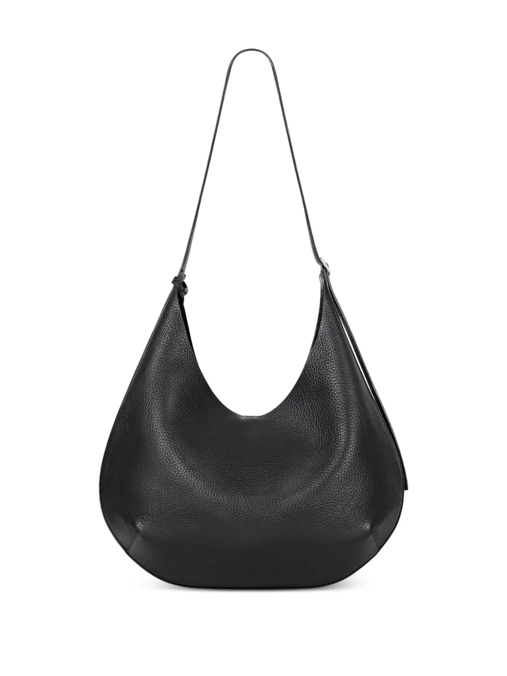  Courrèges Hobo Grained Leather Tote Bag - Black 