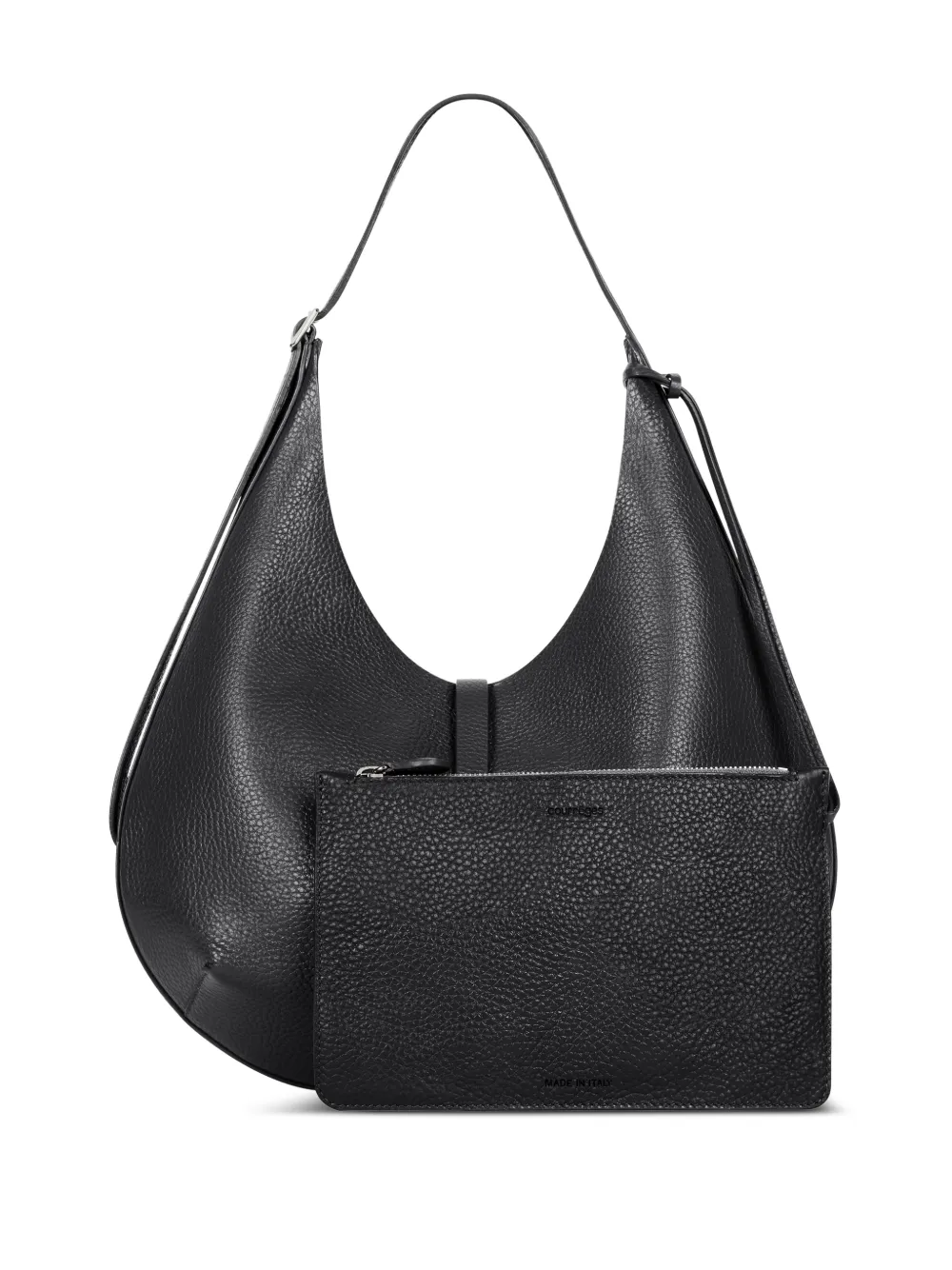 Courrèges Hobo shopper van bewerkt leer Zwart
