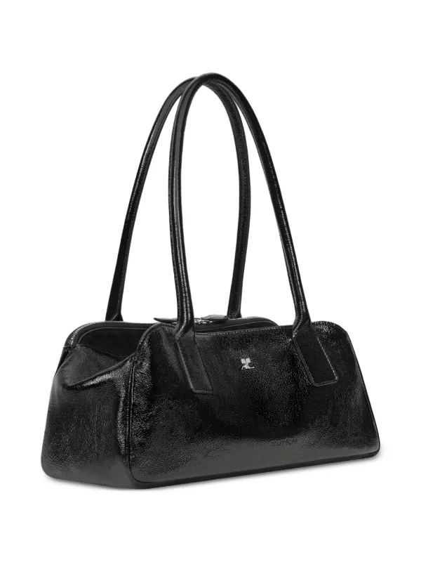 Courrèges Zip Leather Shoulder Bag | Black | FARFETCH JO